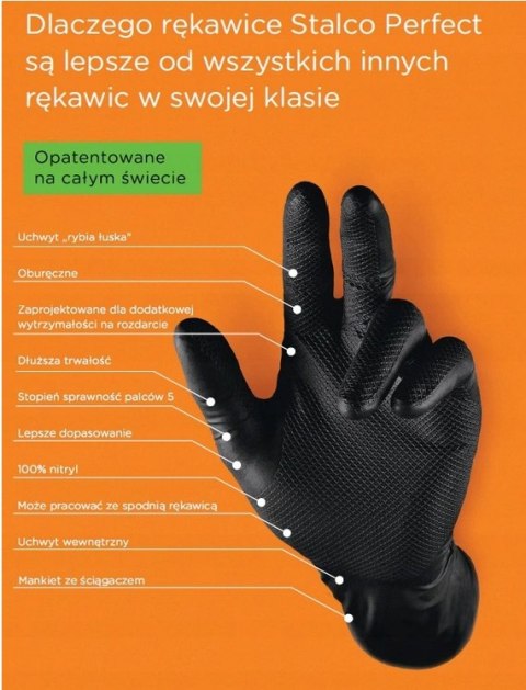 Rękawice NITRAX GRIP "9" CZARNE - 50szt (S-76347)