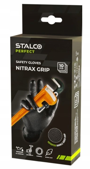 Rękawice NITRAX GRIP "9" CZARNE - 50szt (S-76347)