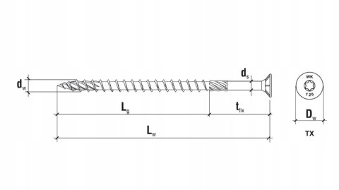 Wkręty Stożkowe Do Drewna KMWHT 3.5x35 (500szt)