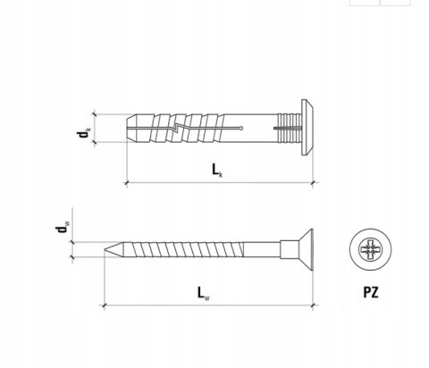 Kołek Szybkiego montażu SM 5x35 (200szt)