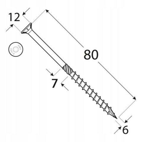 Wkręty Stożkowe Do Drewna CS 4,5x70 DMX (200szt)