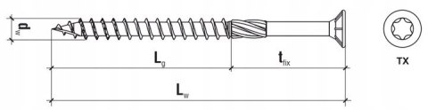 Wkręty Stożkowe Do Drewna CS 4,5x70 DMX (200szt)