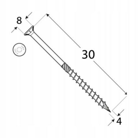 Wkręty Stożkowe Do Drewna CS 4x50 DMX (200szt)