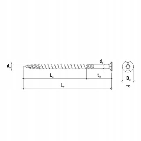 Wkręty Stożkowe Do Drewna KMWHT 6x140 (100szt)