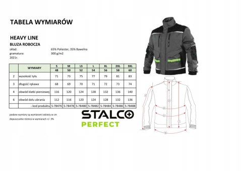 Bluza - kurtka robocza BHP Cordura Heavyline Stalco rozmiar "S" (S-78476)