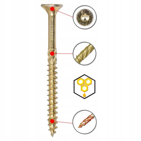 WKRĘTY CIESIELSKIE DO DREWNA TORX 3x35 - 500 szt