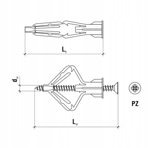 Kołek do mocowania płyt G-K - GKW 3.5x10 (100szt)